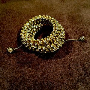 BuDha Girl gold crystal wrap bracelet.